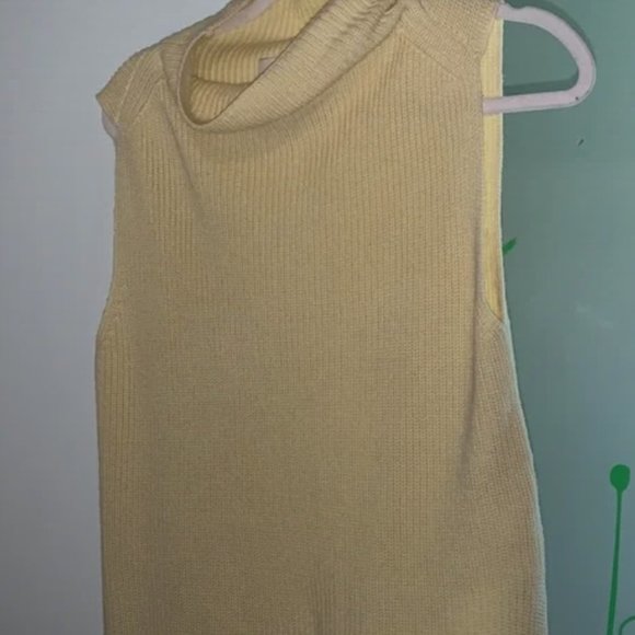 WILFRED Durandal Sleeveless Sweater Pastel Yellow - Size Medium - Picture 4 of 8